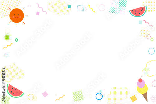 可愛い夏モチーフのフレーム　