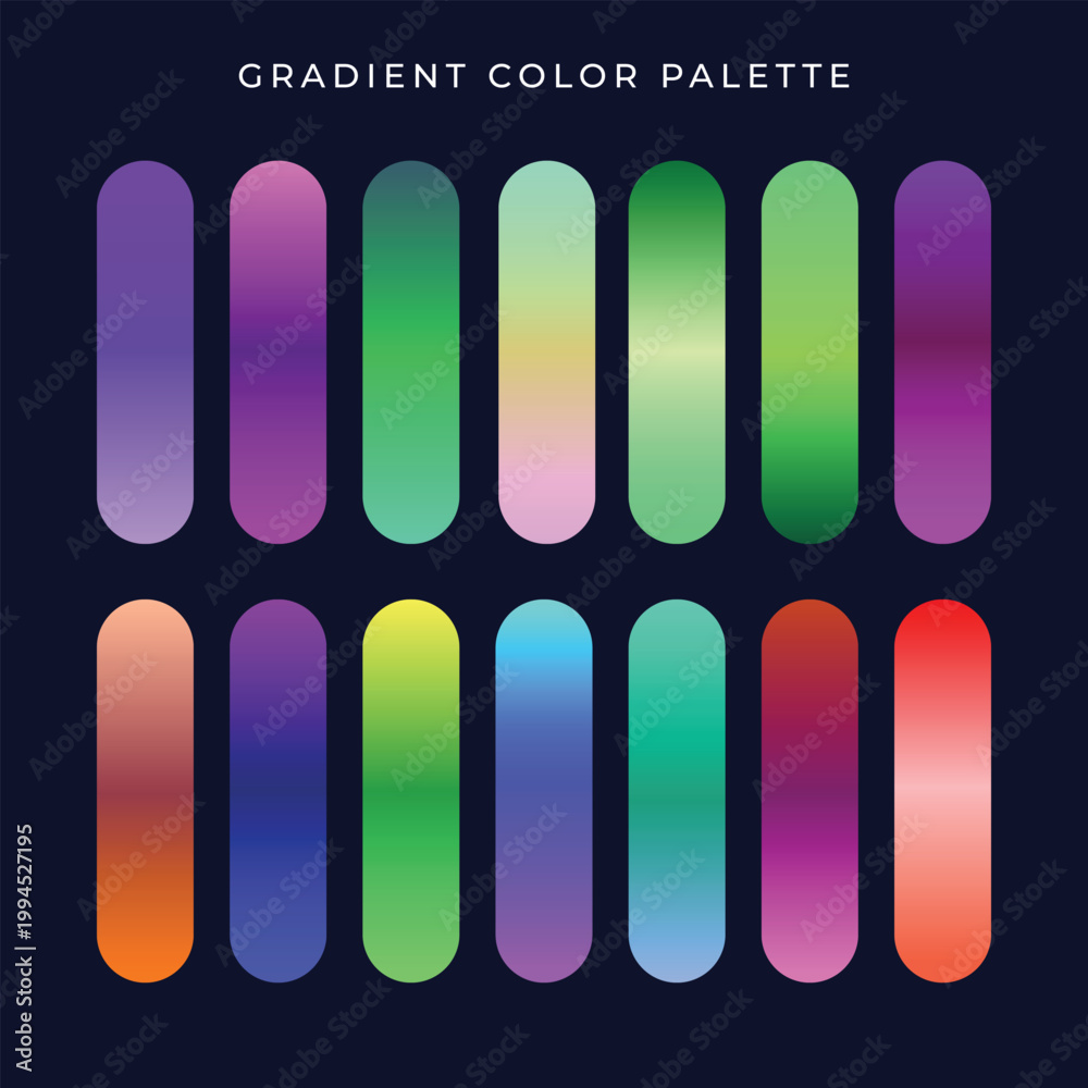Fototapeta premium Neon gradient color palette modern set