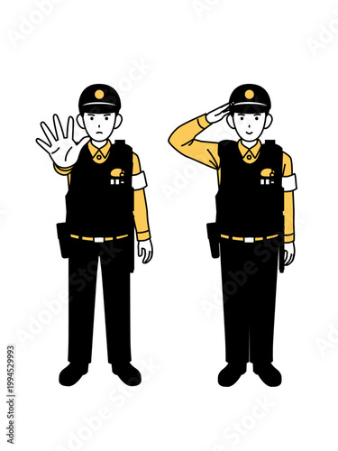 日本の警察官のイラスト