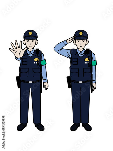 日本の警察官のイラスト