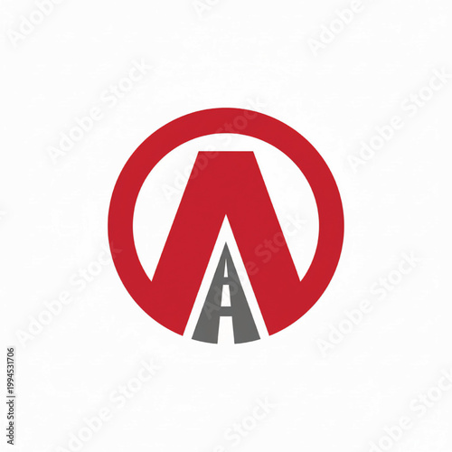 Anarchy symbol logo with red circular border and centered black A letter with warning style cutouts featuring anarchism, protest icon, rebellion with