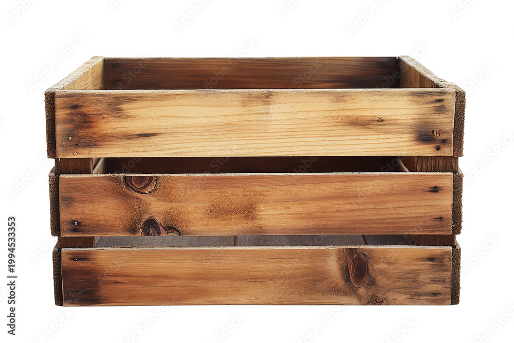Fototapeta premium Empty wooden crate isolated on white background png