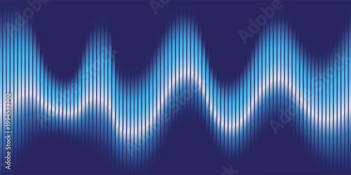 Canvastavla Vibrant blue wave lines radiating pulse effects over a rich purple background, s