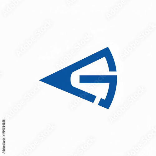 Arrow cursor icon with blue geometric shape and white inner negative space for navigation and pointing