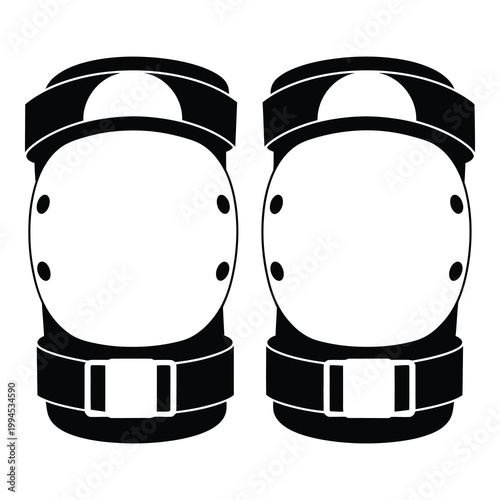 Knee pads for protection and safety in sports and work activities  isolated on white background icon