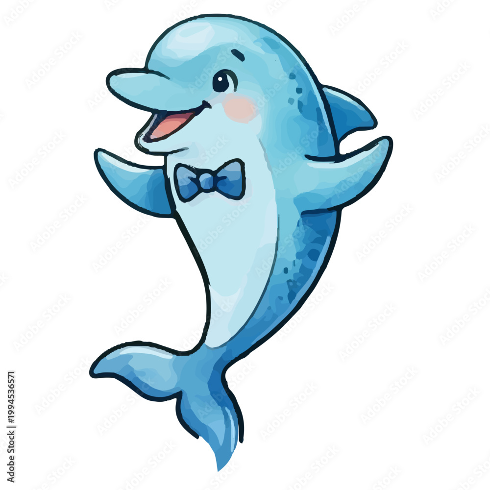 Naklejka premium Cute cartoon animals playing with a ball in a fun ocean scene