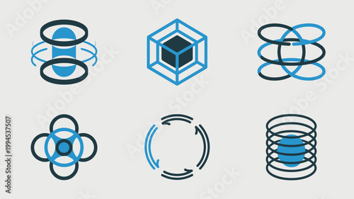Fusion reactor and plasma containment icon set – Perfect for clean energy tech, science education, or futuristic branding.