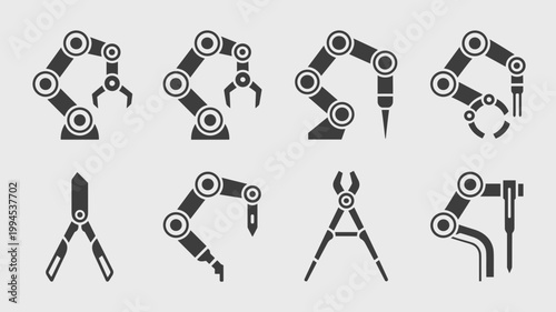 Surgical robotics and medical instrument icons – Great for healthcare innovation reports, hospital brochures, or biotech UI.