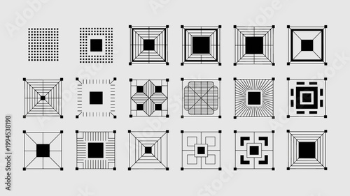 Technical micro-LED pixel and circuit icons – Perfect for display hardware documentation, LED engineering, or technical UI.