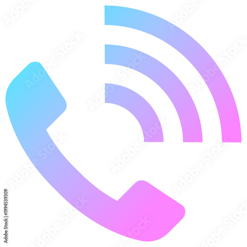 受話器アイコン 虹色 ネオン グラデーション サイバー ベクター
