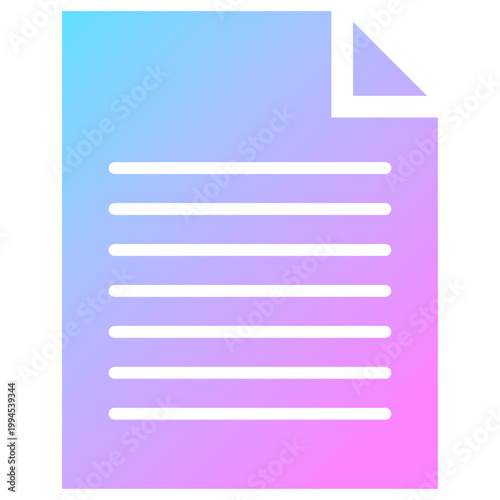 書類アイコン 虹色 ネオン グラデーション サイバー ベクター