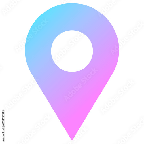 マップアイコン 虹色 ネオン グラデーション サイバー ベクター