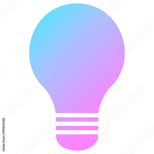 電球アイコン 虹色 ネオン グラデーション サイバー ベクター