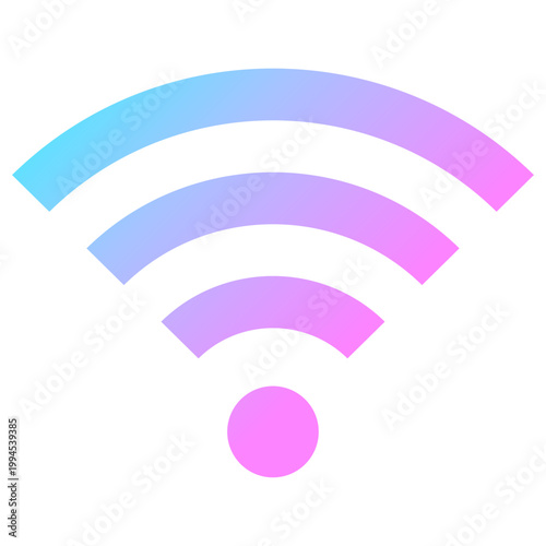 Wi-Fiアイコン 虹色 ネオン グラデーション サイバー ベクター