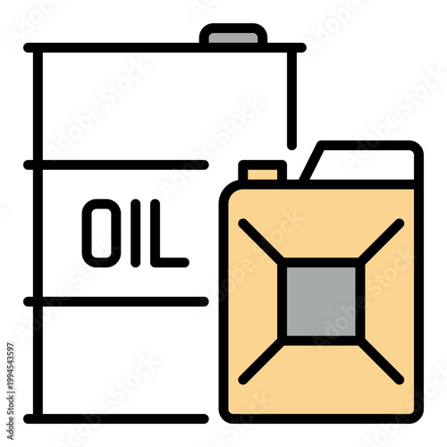 Canister with Oil barrel vector colored icon or sign