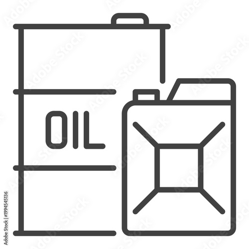 Oil barrel and canister vector icon or sign in outline style