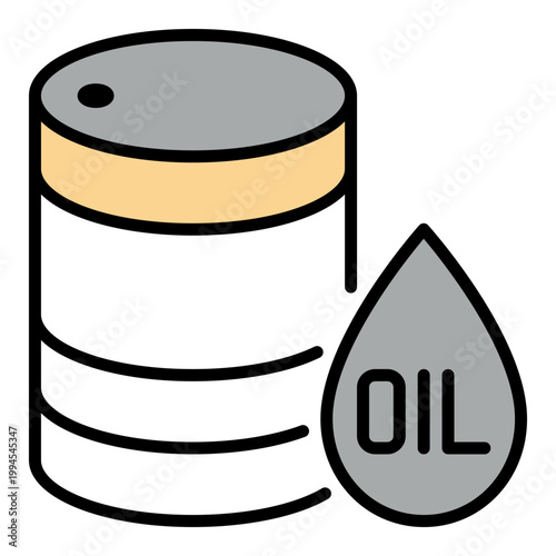 Oil barrel with drop vector colored icon or symbol