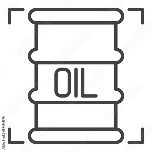 Oil Barrel vector icon or sign in outline style