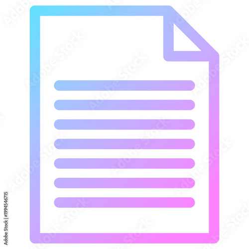 書類アイコン 虹色 ネオン グラデーション サイバー ベクター