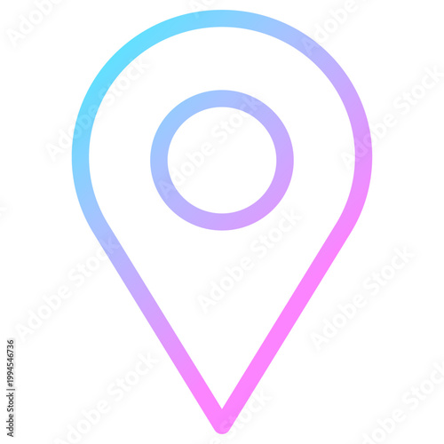 マップアイコン 虹色 ネオン グラデーション サイバー ベクター