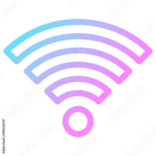 Wi-Fiアイコン 虹色 ネオン グラデーション サイバー ベクター