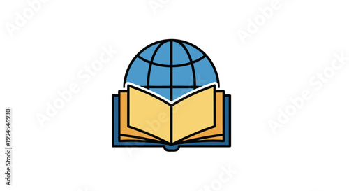 Conceptual illustration depicting education and global knowledge exchange in modern times