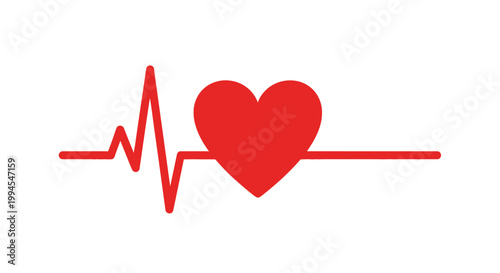 A Graphic Depiction of a Heartbeat and Symbol of Cardiac Activity against a White Backdrop