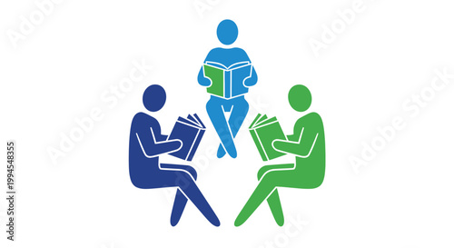 Depiction of individuals engrossed in reading, symbolizing the concept of literary engagement.
