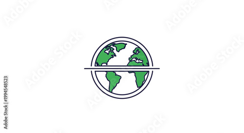 Minimalist world globe illustration with a clean and modern design ideal for various uses