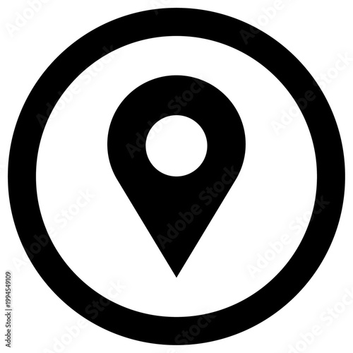 マップアイコン 丸型 モノクロ シンプル ベクター 透過 フリー素材