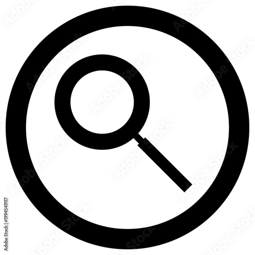 検索アイコン 丸型 モノクロ シンプル ベクター 透過 フリー素材