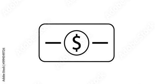 Dollar banknote icon, currency symbol, financial symbol, money concept, simple vector illustration