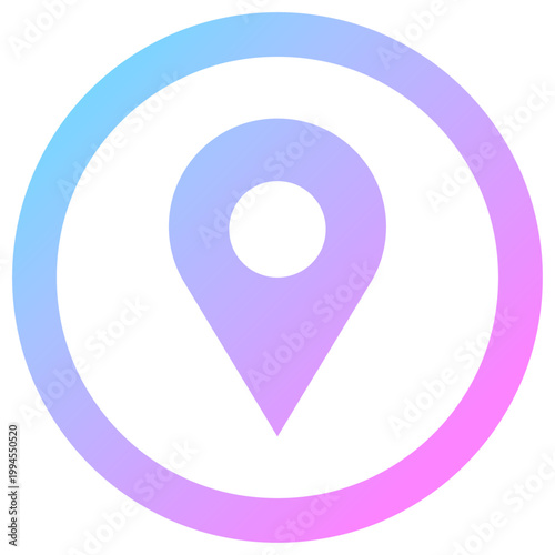 マップアイコン 丸型 虹色 ネオン グラデーション 近未来 ベクター