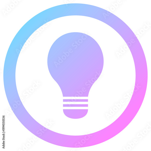 電球アイコン 丸型 虹色 ネオン グラデーション 近未来 ベクター