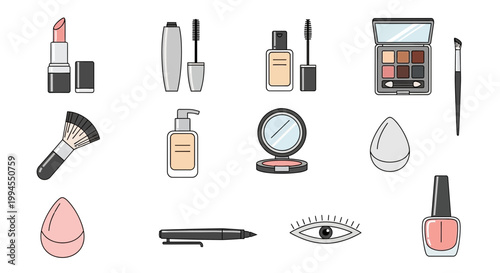 Cosmetics and Beauty Products Collection Makeup, Skincare, and Nail Polish Essentials