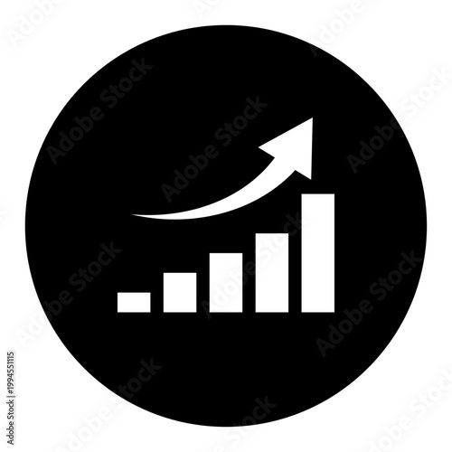 棒グラフアイコン 丸型 モノクロ シンプル ベクター 透過 フリー素材