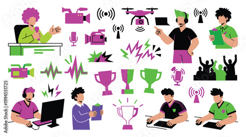 Esports and Streaming Event Production with Gamers Broadcasters and Trophies