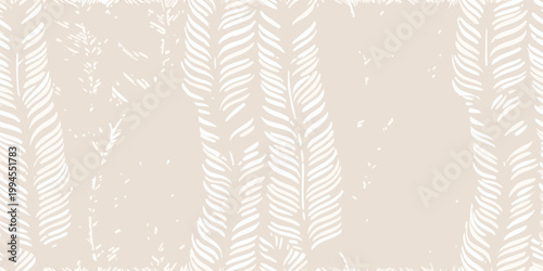 Subtle beige and white feather like pattern covering a neutral backdrop