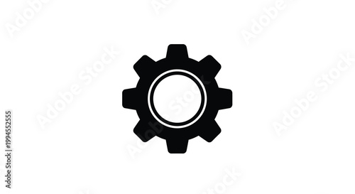 Simple black gear icon on a plain white background
