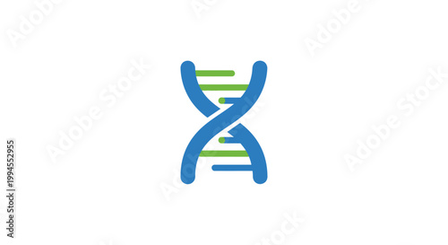 DNA helix graphic emblem symbolizing genetics, biology, and scientific innovation without commas