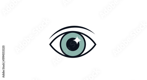 Cartoon eye illustration depicting vision, sight, and perception with a minimalist design