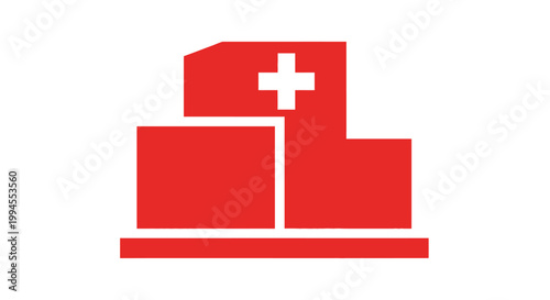 A Modern Graphic Representation of a Medical Facility or Healthcare Institution Symbol