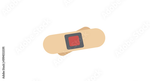 Adhesive bandage graphic illustration, medical care icon representing wound treatment and healing