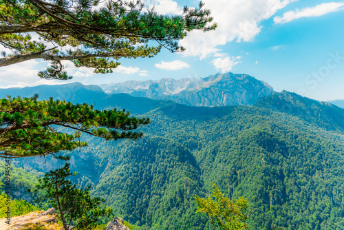 Tableau sur toile The ancient primeval forest of Perucica with the majestic Skakavac waterfall, one of the last remaining rainforests in Europe, Sutjeska National Park