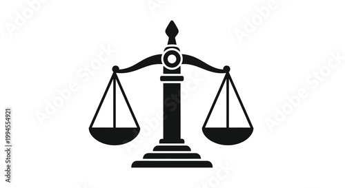 Black silhouette of scales of justice symbolizing law and fairness