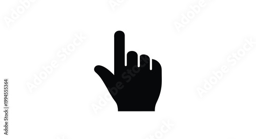 Simple black silhouette of a hand with an extended index finger