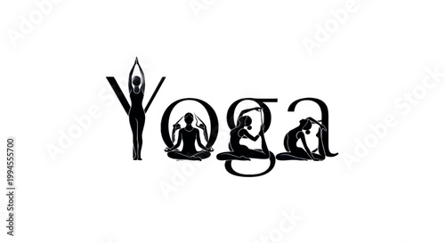 Yoga, yoga logo, yoga symbol, yoga icon, black