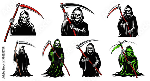 Grim Reaper Collection: Death Personification with Scythes