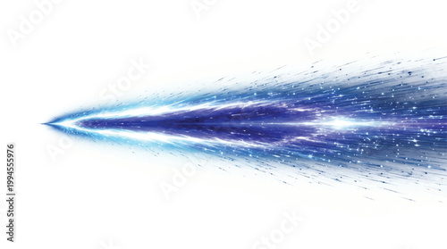 Abstract motion light with dynamic blue neon lines and speed wave trail. Transparent PNG glow background for technology, innovation, or futuristic energy design