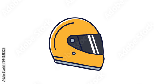 Illustrated racing helmet graphic design in vector style with a modern and clean appearance